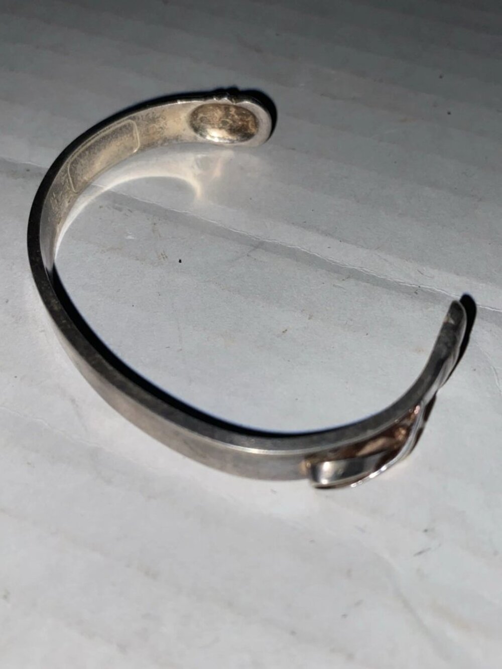 Until There’s A Cure HIV AIDS Awareness Ribbon Cuff Bracelet Italy Silver Tone